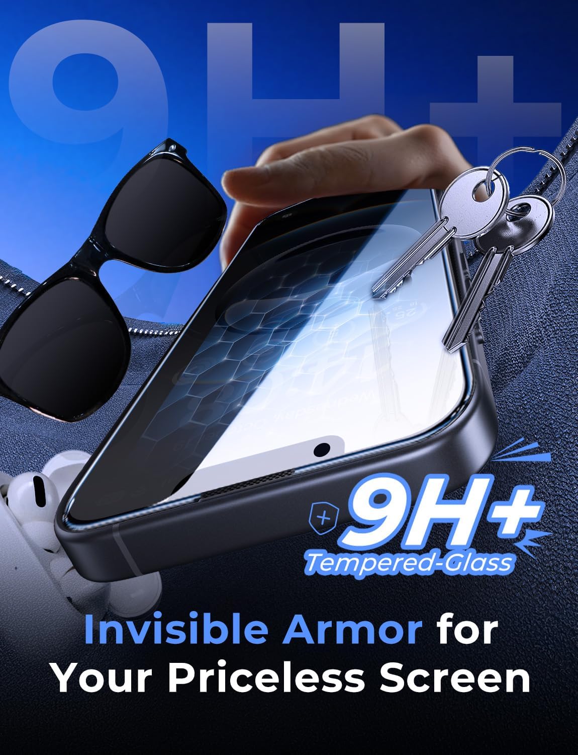 MAGIC JOHN for iPhone 16e Privacy Tempered glass Screen Protector 6.1 inch