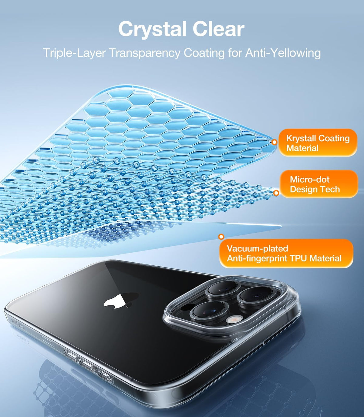 TORRAS for iPhone 14 Pro Max Case, Anti-Yellowing, Crystal Clear