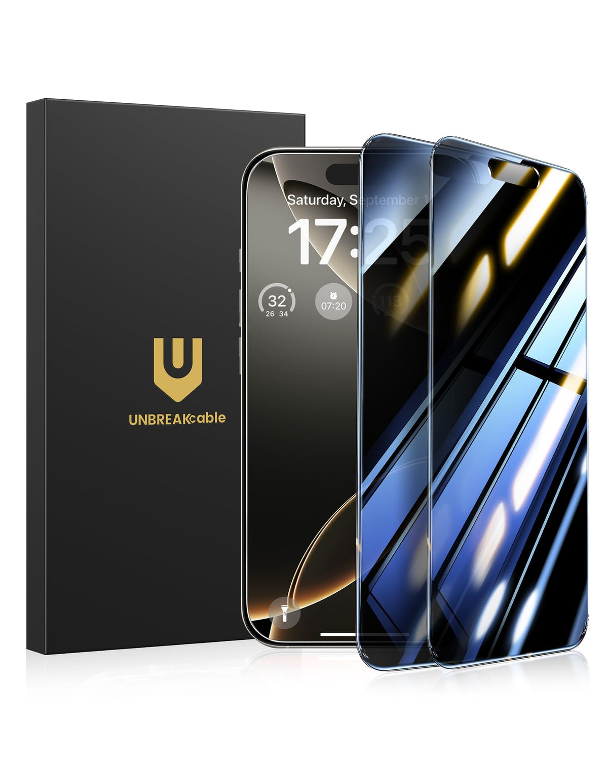 UNBREAKcable Privacy Screen Protector for iPhone 17 Pro Max, 2-Pack