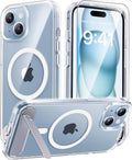 Magnetic for iPhone 15 Case with Stand, Clear