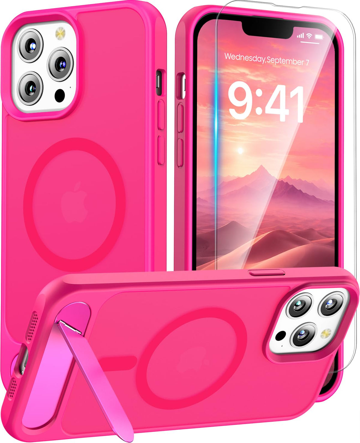Magnetic for iPhone 15 Case with Stand, Clear
