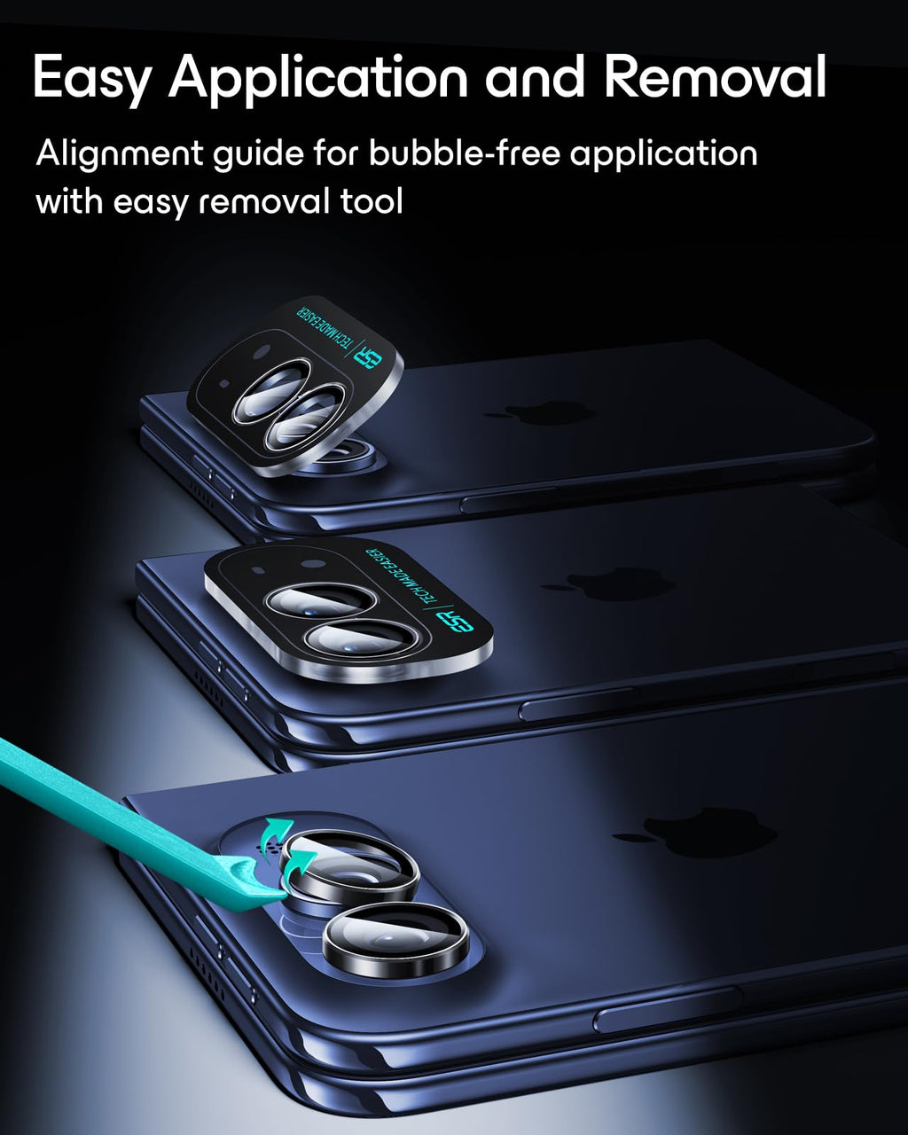 ESR for iPhone Duo Camera Lens Protector, 2 Pack, Black