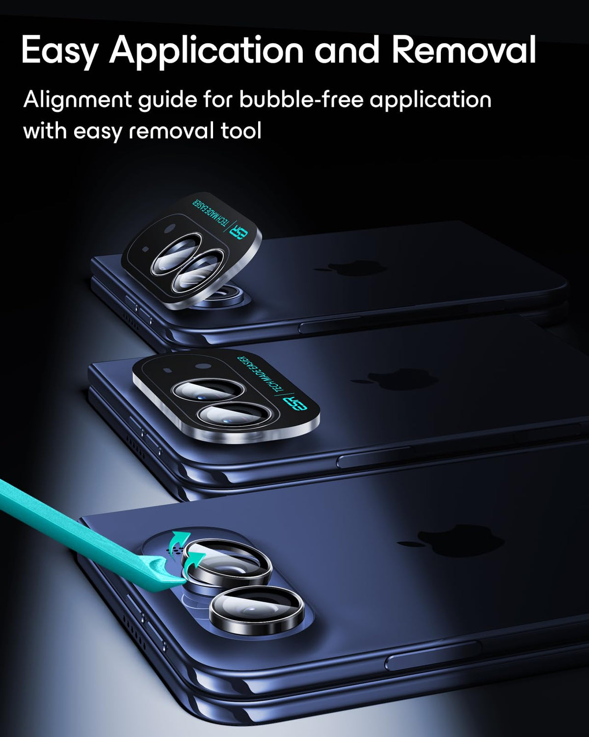 ESR for iPhone Duo Camera Lens Protector, 2 Pack, Black
