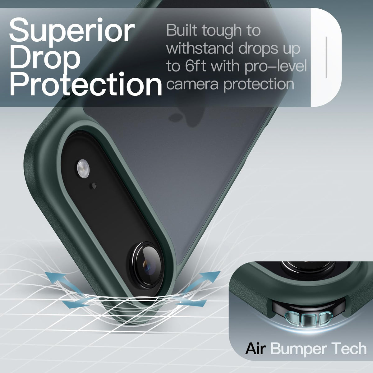 JETech Matte Case for iPhone Air, Black