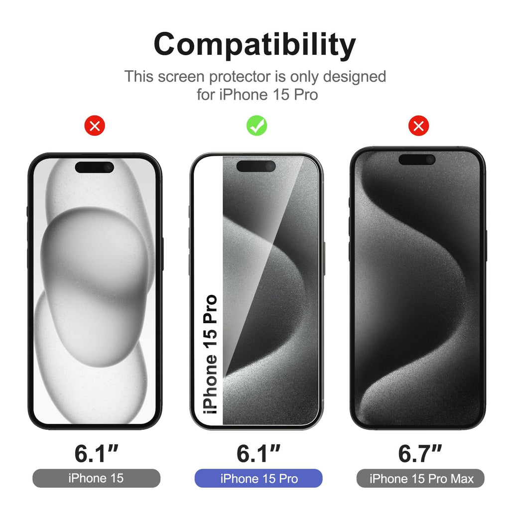 NEW'C for iPhone 16, iPhone 15 Screen Protector Installation Tool Included