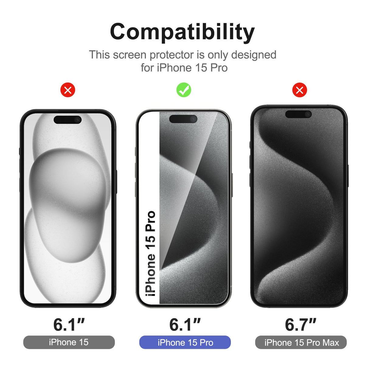 NEW'C for iPhone 16, iPhone 15 Screen Protector Installation Tool Included