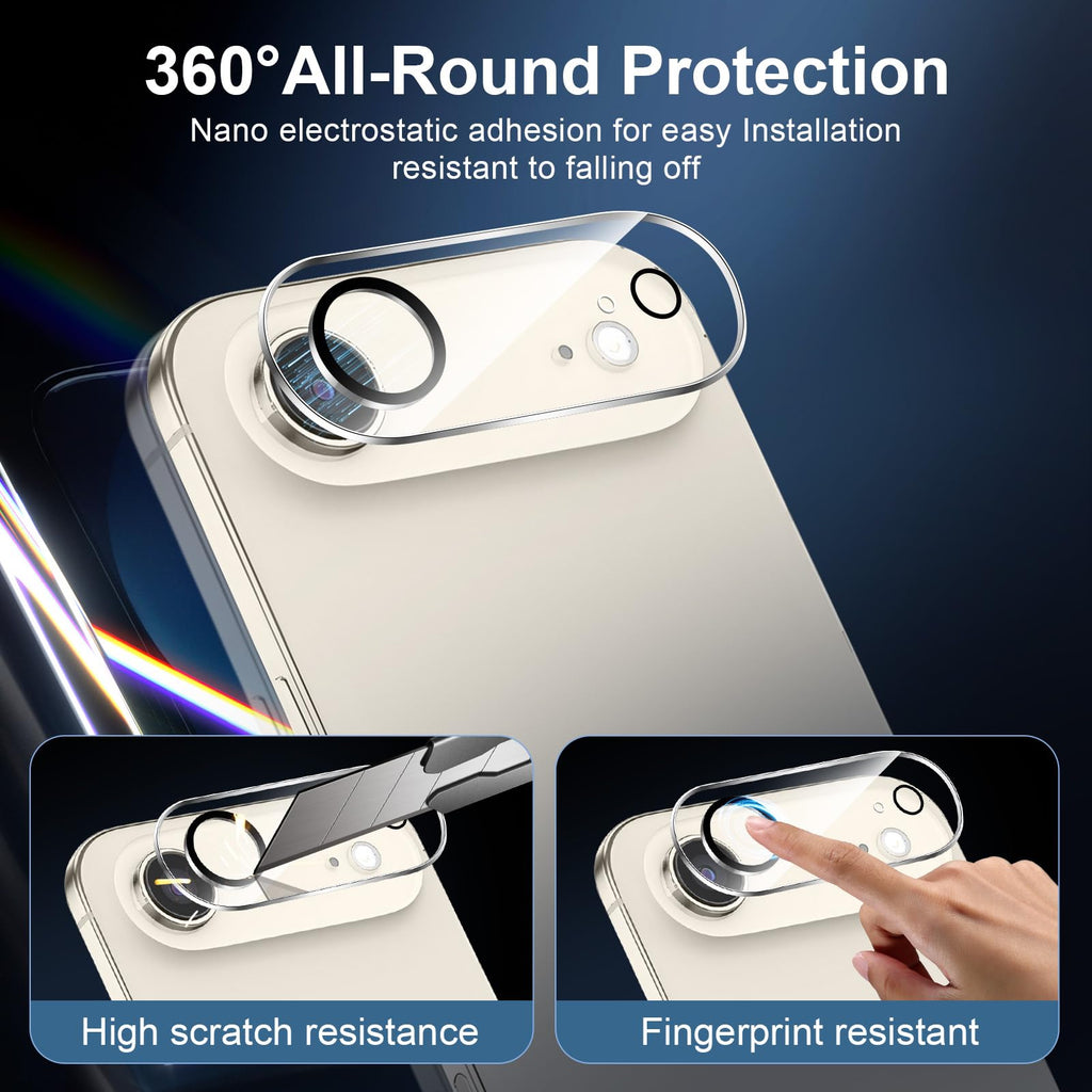 NEW'C for iPhone 16 Pro Screen Protector + Camera Lens Protector + Tool