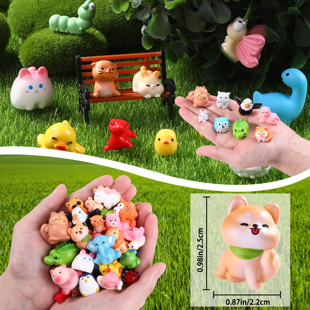 DIYDEC 40PCS Christmas Mini Ducks Figures Toys Miniature Resin Animal Decor