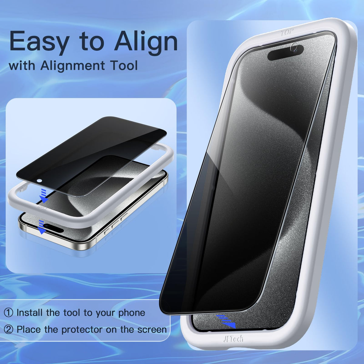JETech Privacy Screen Protector for iPhone 18 Pro, 2-Pack