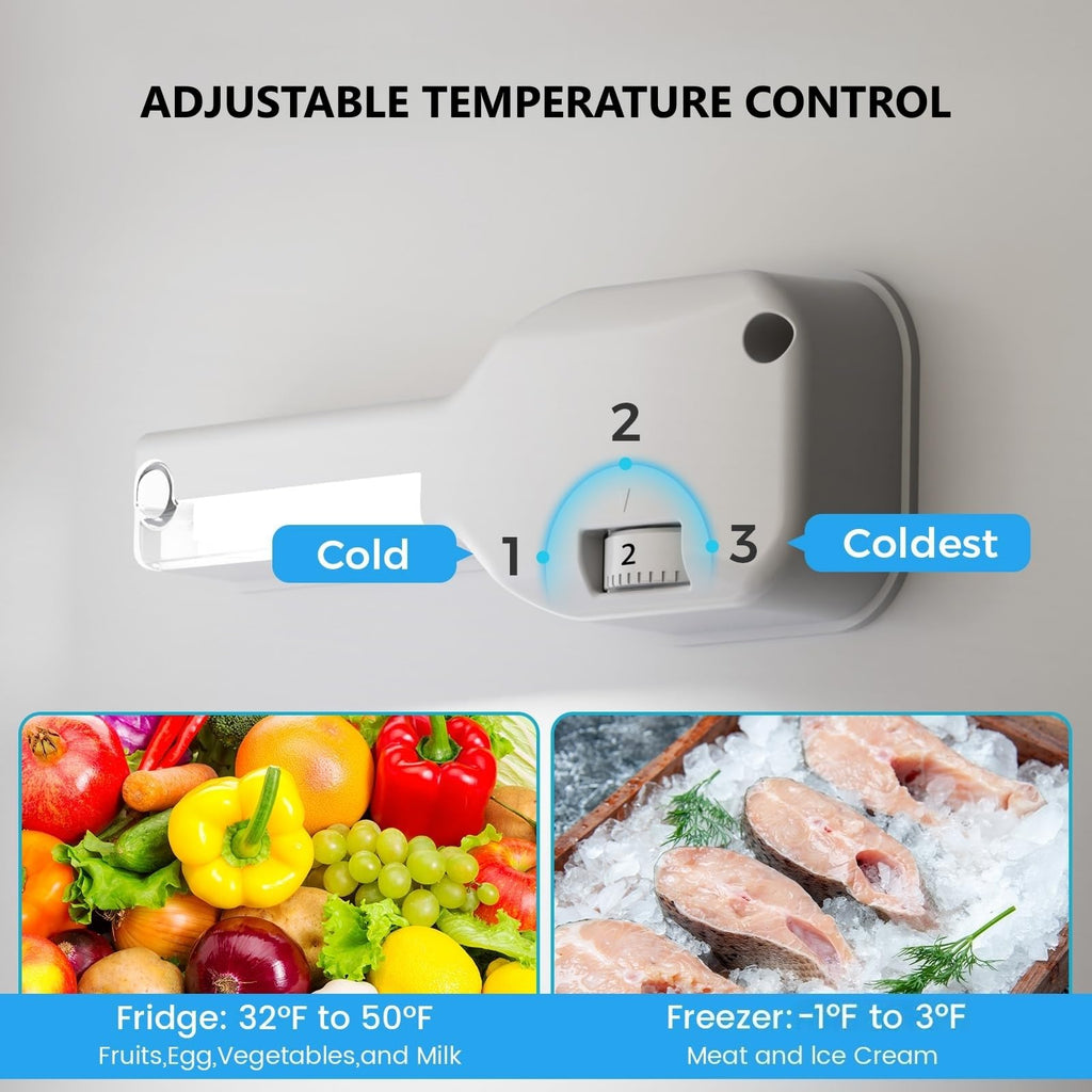 Kismile 1.1 Cu.ft Upright Mini Freezer for Dorms Apartment, Stainless Steel