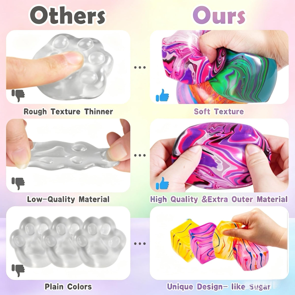 1 Pack Fidget Toys Squishy Stress Cube, Stress Balls for Kids Adults Squishies Stress Relief, Sugar Sensory Toys for Kids with Autism, Fidgets for Classroom Prize Toys