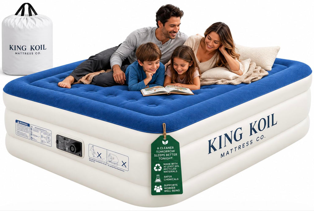 King Koil California King Air Mattress with Built-in Pump, 20” Raised Bed
