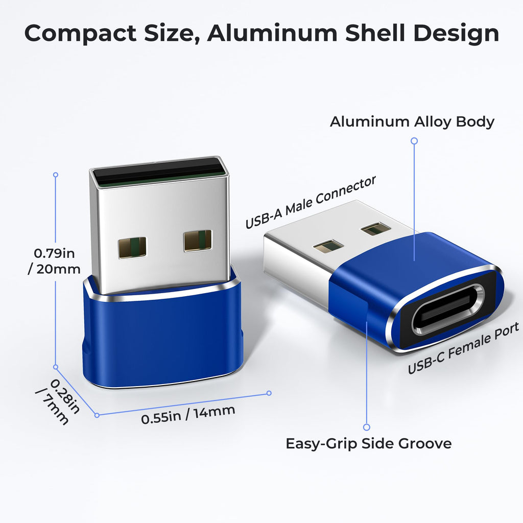 Basesailor USB C Female to USBA Male Adapter,Type C Charger Cable Connector