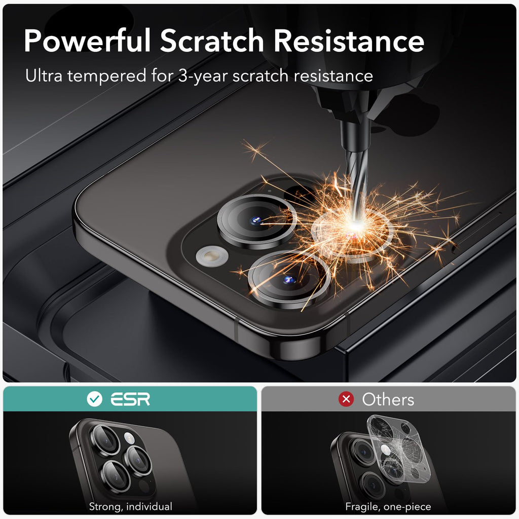 ESR for iPhone Duo Camera Lens Protector, 2 Pack, Black