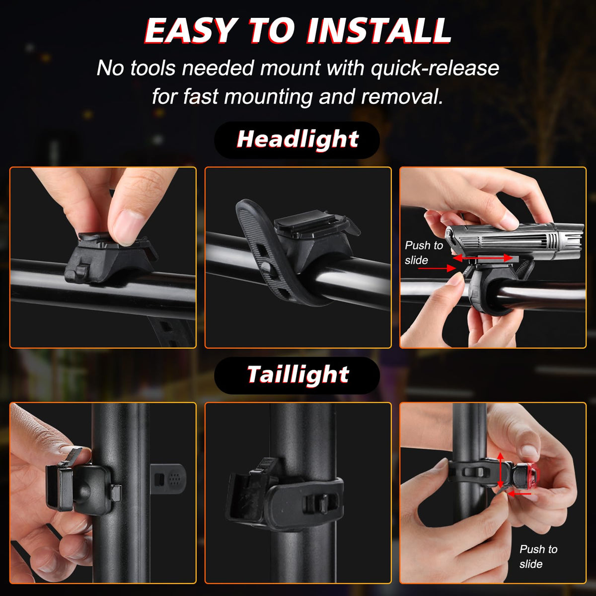 Ascher Ultra Bright USB Rechargeable Bike Light Set, Powerful Bicycle Front Headlight and Back Taillight, 4 Light Modes, Easy to Install for Men Women Kids Road Mountain Cycling