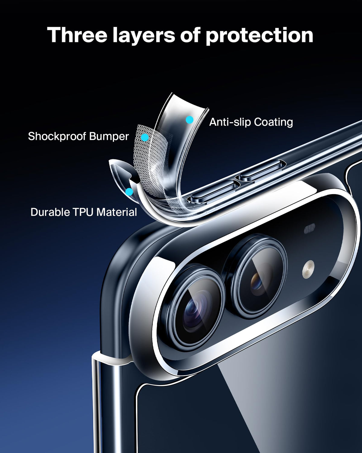 Mkeke for iPhone 18 Pro Max Case Clear [Not-Yellowing]