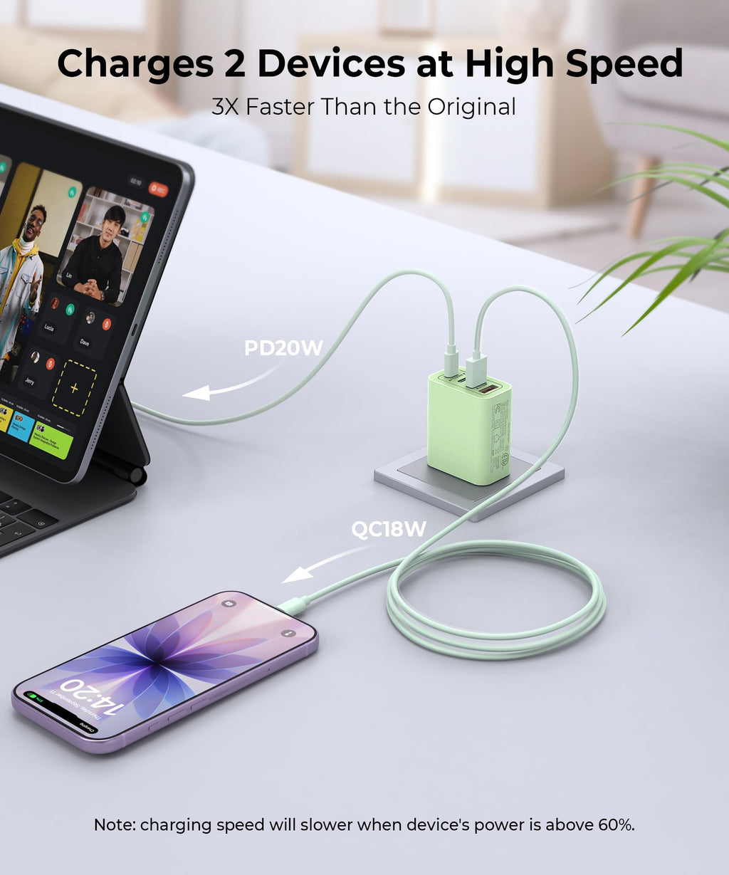 [2-Pack] USB C Wall Charger, 40W Type C Charger Fast Charging Blocks