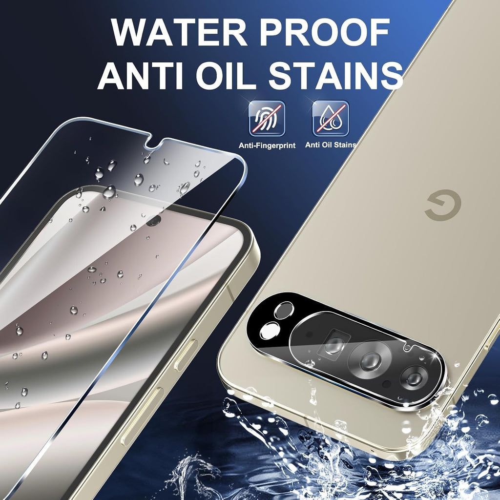 letosan 3 Pack for Google Pixel 11 Pro Screen Protector Tempered Glass + 3 Pack Camera Lens Protector, Military Grade Shatterproof, 9H Hardness, Fingerprint Unlock,Case Friendly 6.3 Inch