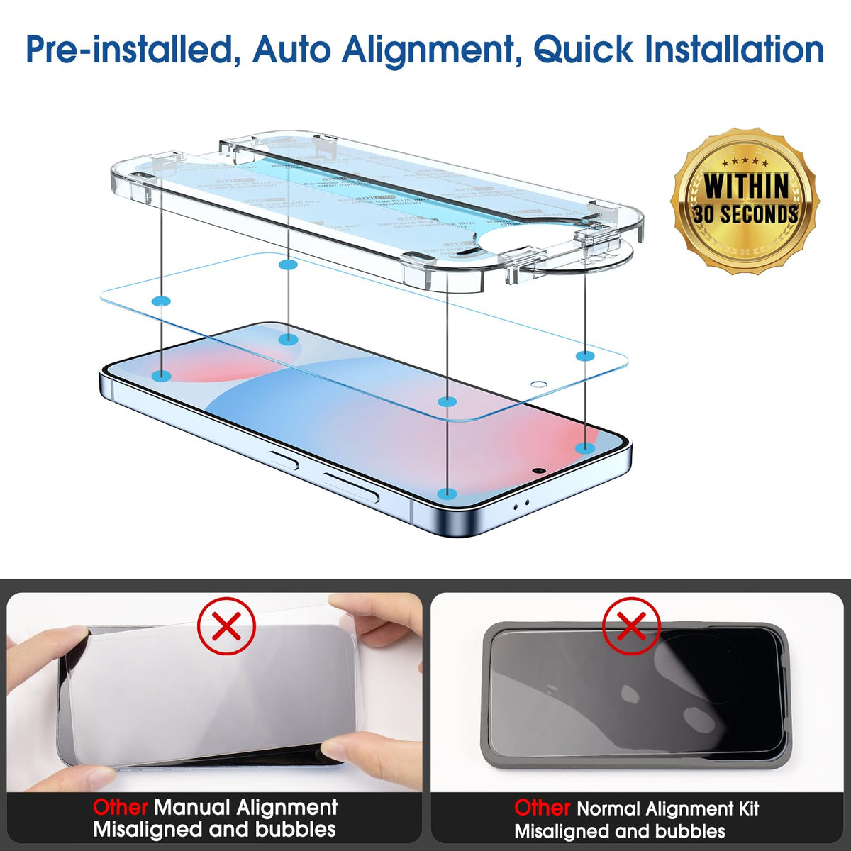 amFilm OneTouch for Samsung Galaxy S24 Ultra Screen Protector TemperedGlass