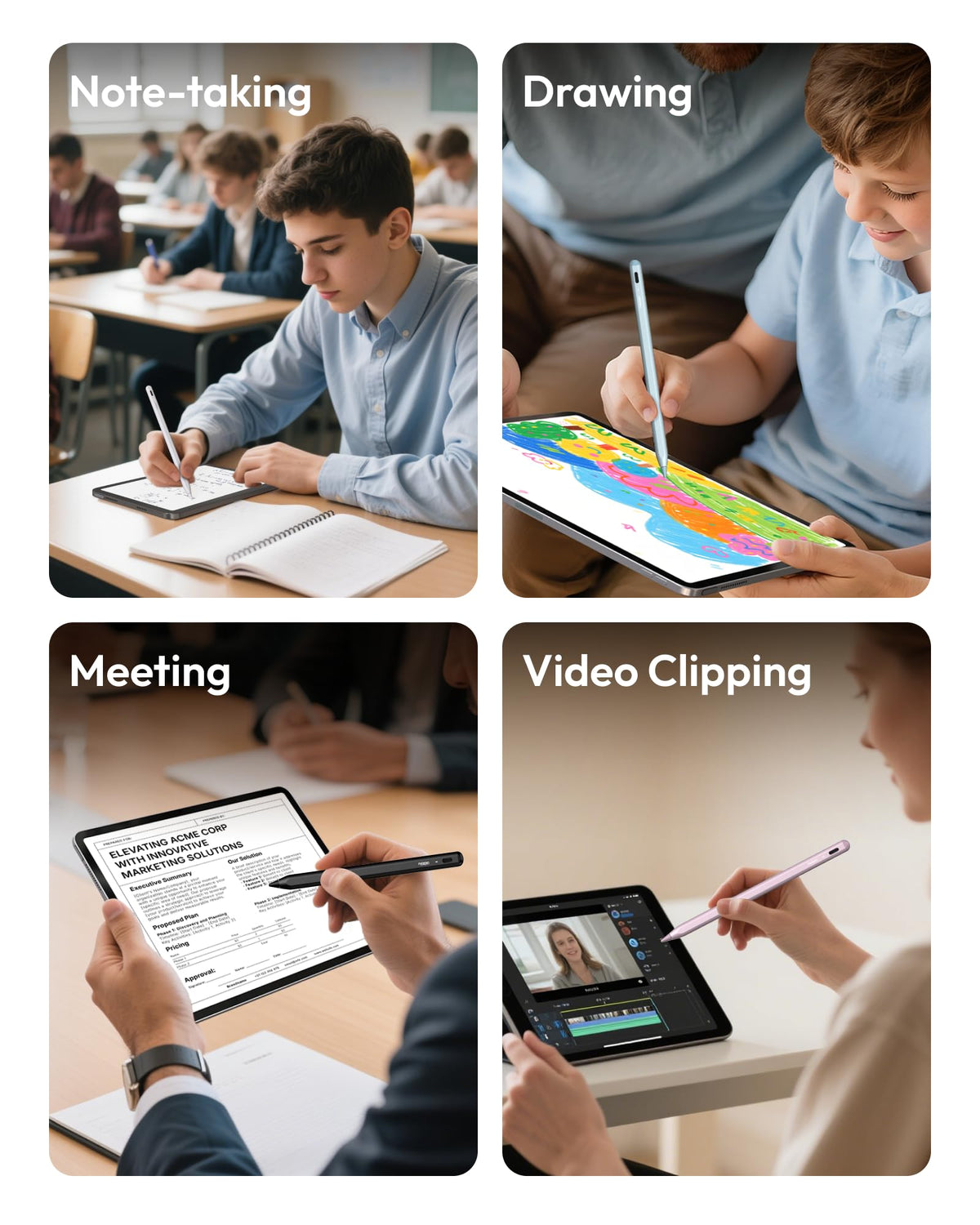 Metapen A8 Stylus Pen for iPad 2018-2026,Magnetic Attach & Palm Rejection
