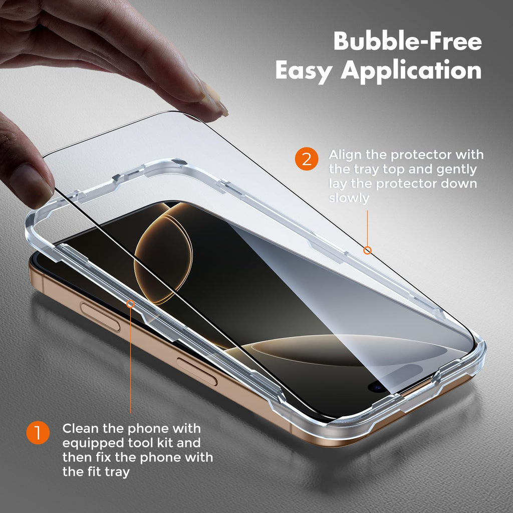 UNBREAKcable 3-Pack Screen Protector for iPhone 16 Pro Max, Full Coverage