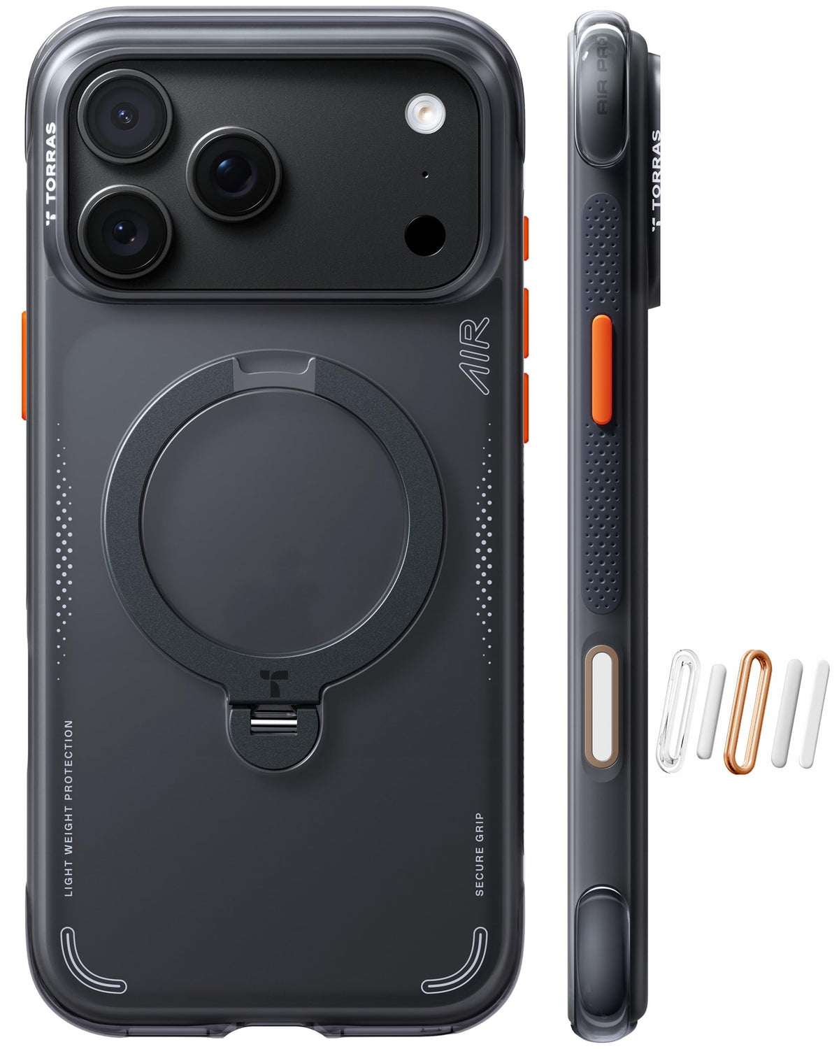 TORRAS Ostand Q3 Air for iPhone 15 Pro Max Case with Stand, Shockproof
