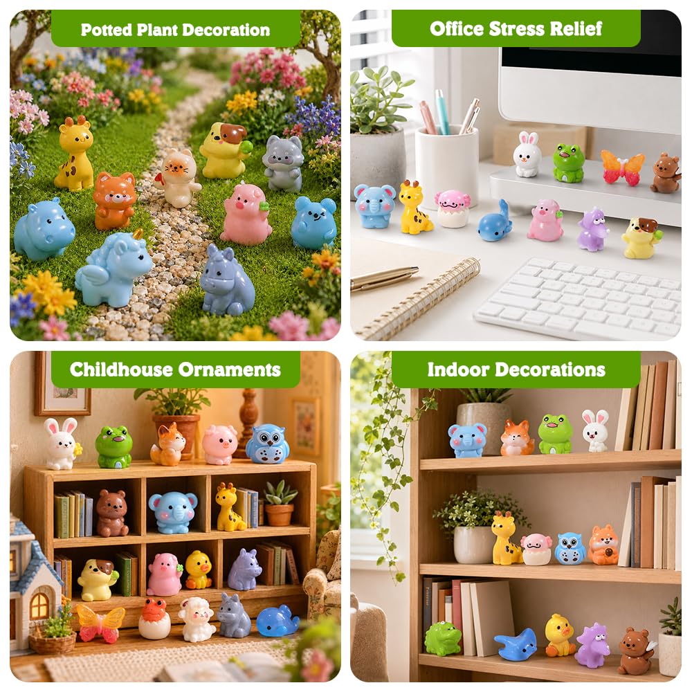 DIYDEC 40PCS Christmas Mini Ducks Figures Toys Miniature Resin Animal Decor