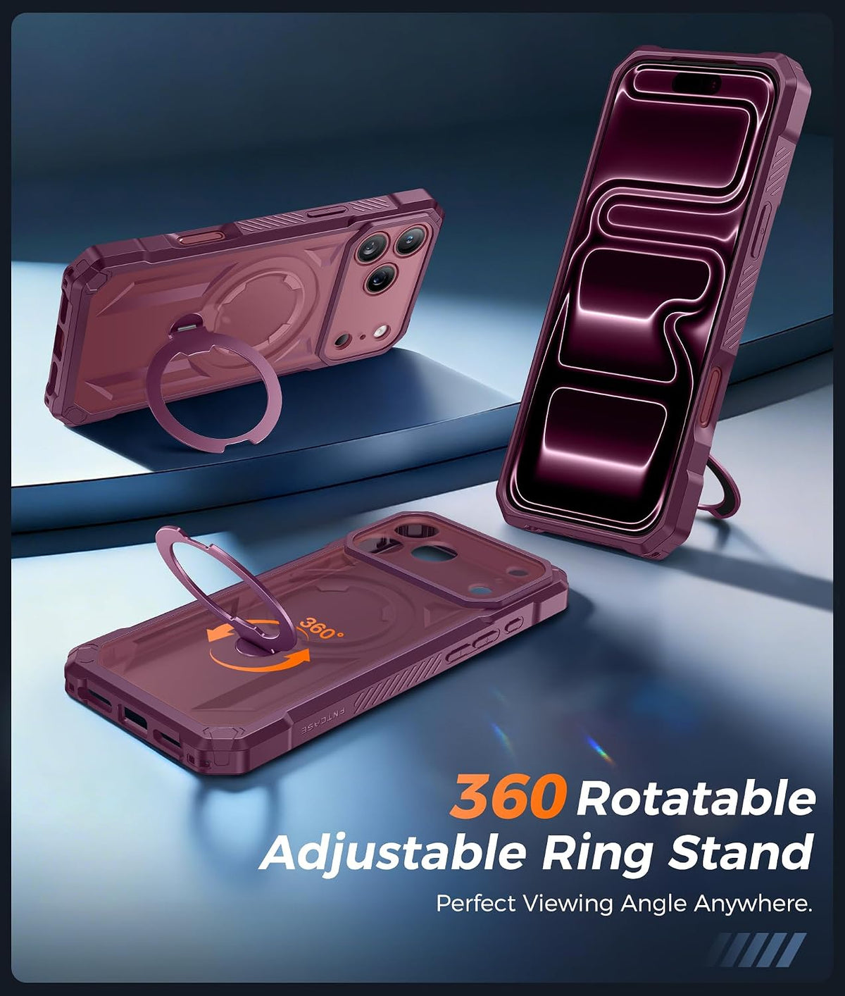 FNTCASE for Motorola Razr 2026/2025 Case with 360 Spin Magnetic Kickstand