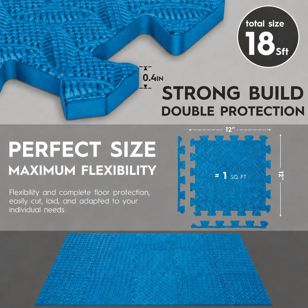 18 Pcs EVA Foam Floor Tiles, Puzzle Exercise Mat Set for Gym