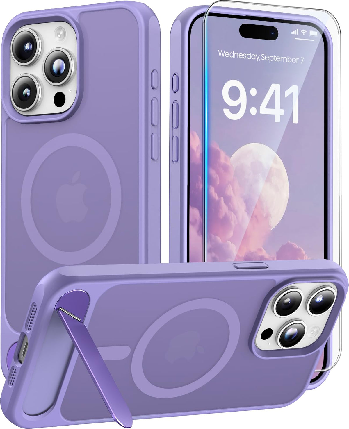 Magnetic for iPhone 15 Case with Stand, Clear