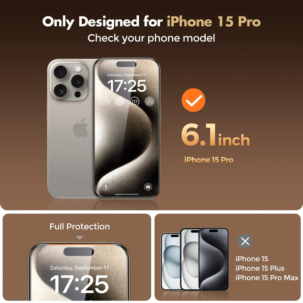 UNBREAKcable Privacy Screen Protector for iPhone 16 Pro Max, Full Coverage