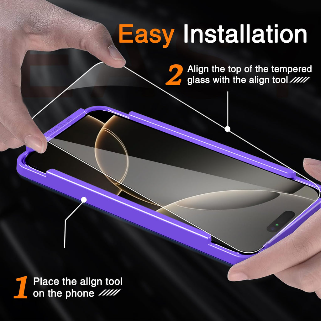 Wiaocit Privacy Screen Protector for iPhone 18 Pro, Tempered Glass