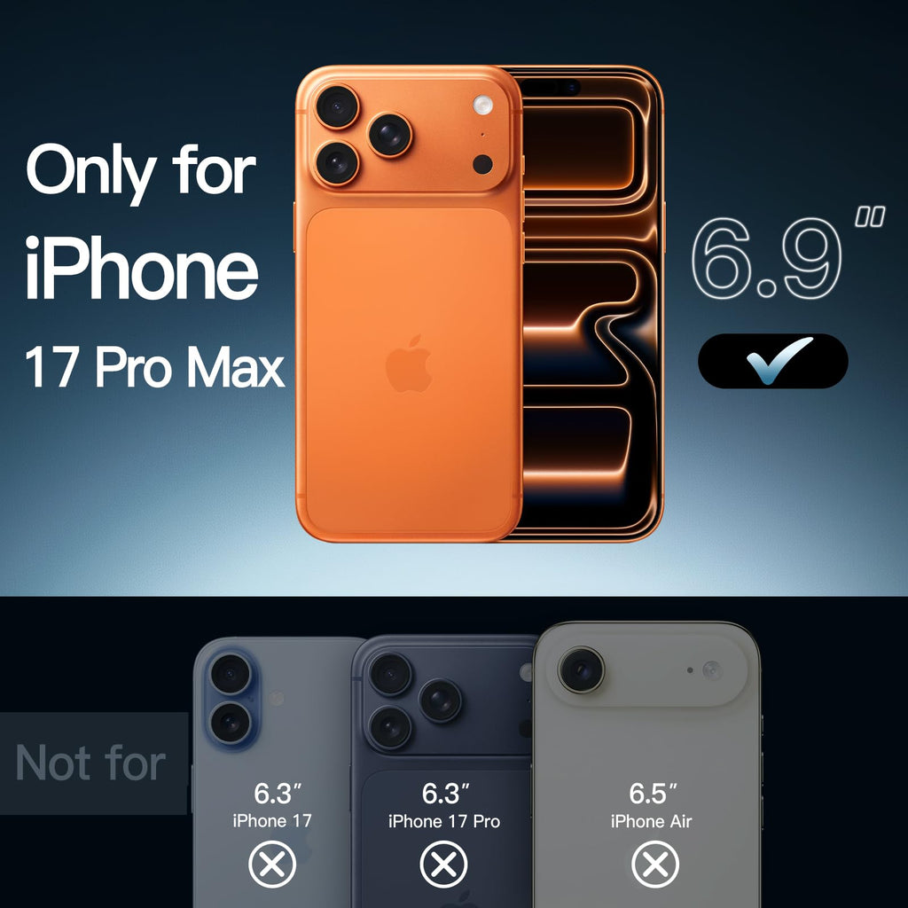 JETech Case for iPhone 17 Pro Max, Anti-Yellowing, Black