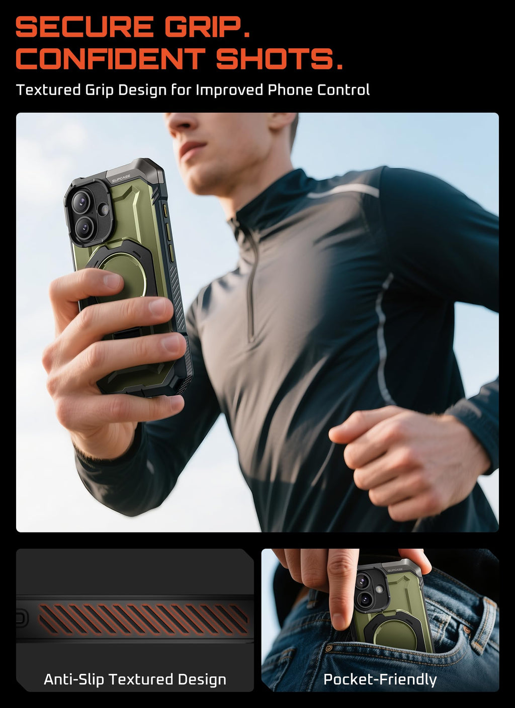 SUPCASE for iPhone 18 Pro Max Case/ 17 Pro Max Case with Stand, Black