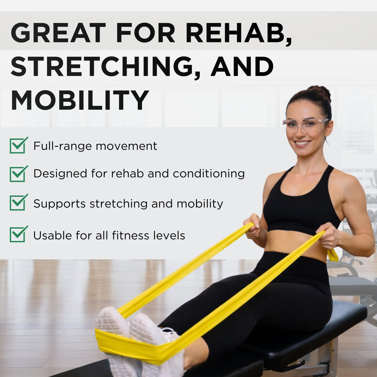THERABAND Resistance Bands Set, Elastic Bands for Exercise & Physical Therapy, Strength Training for Upper & Lower Body Fitness