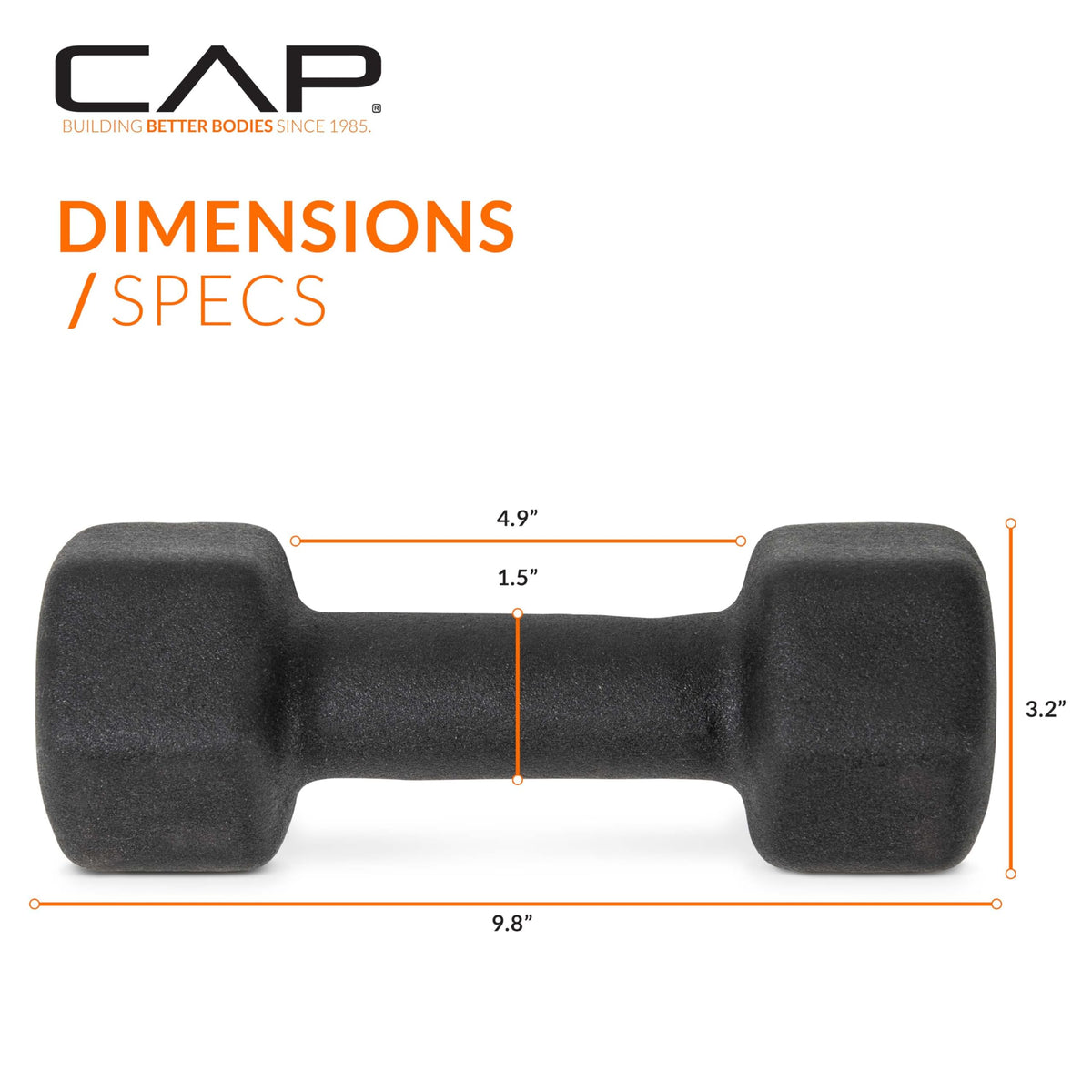 CAP Neoprene Dumbbell Pairs & Sets, Non-Slip Grip, Hex Design