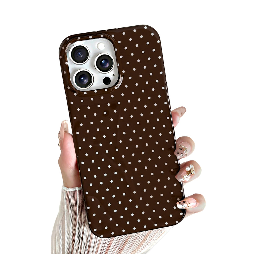 Yeddabox for iPhone 14 Plus Case Cute Polka Dot Phone Case Soft TPU Slim Shockproof Phone Cover for Women Girls, White