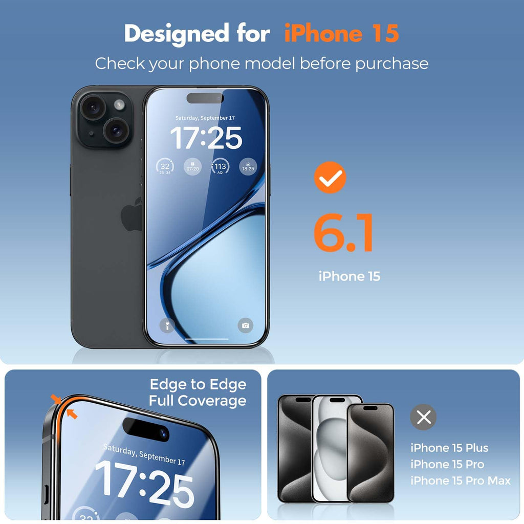 UNBREAKcable 3-Pack Screen Protector for iPhone 16 Pro Max, Full Coverage