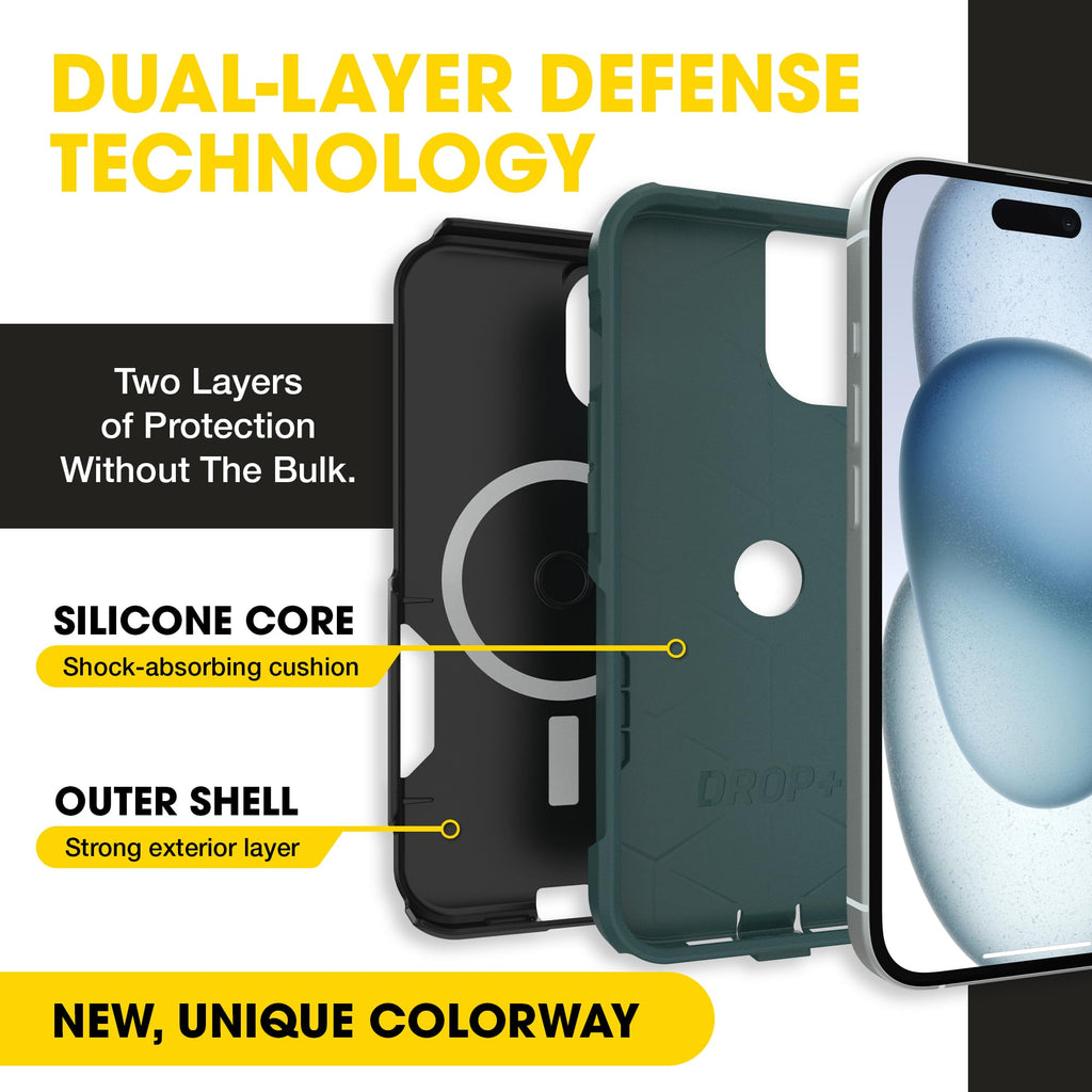 OtterBox iPhone 17e, 16e, 15, 14, & 13 Commuter Series Case - Black, Slim & Tough, Pocket-Friendly, with Port Protection - Thin & Protective iPhone Case, Dual-Layer, Impact Absorbing iPhone Case