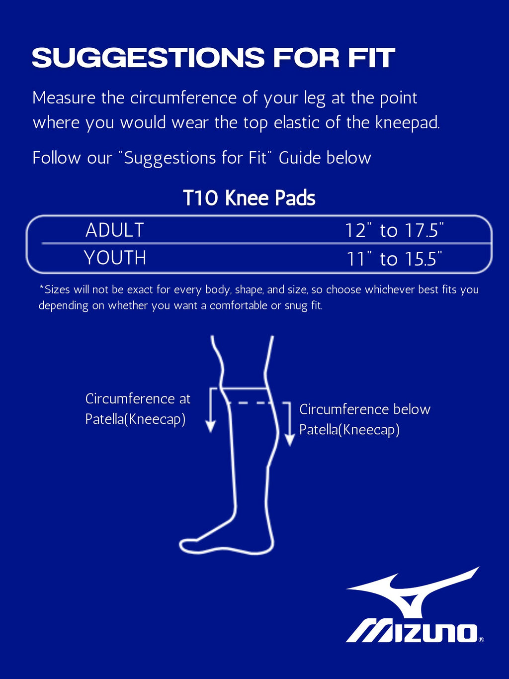 Mizuno T10 Plus Kneepad, Adult & Youth