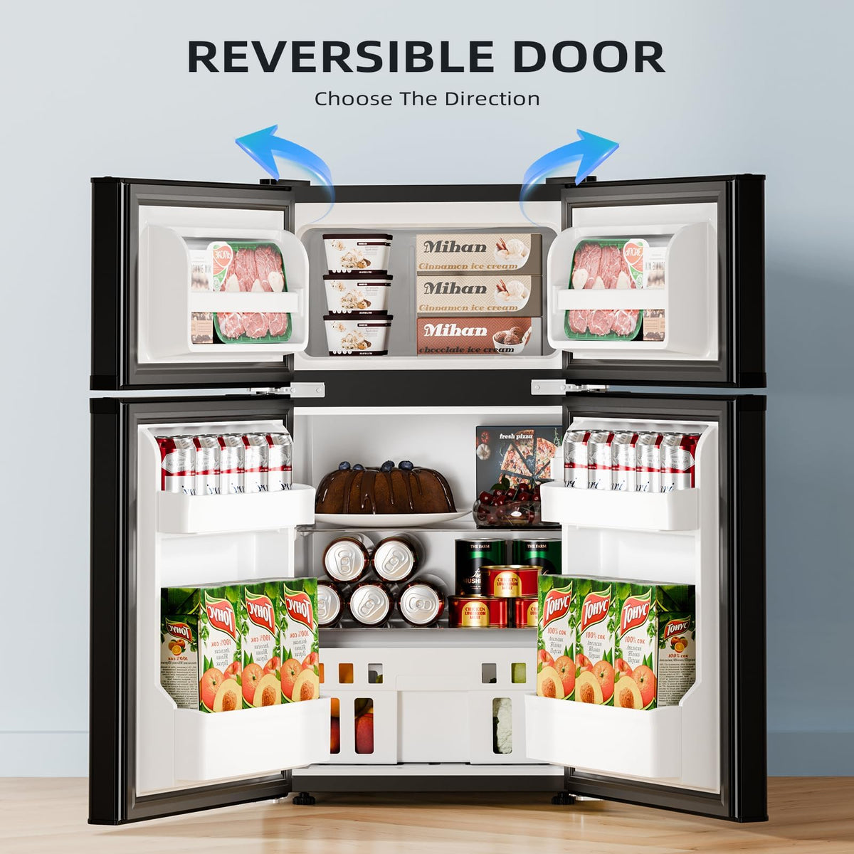 Kismile 1.1 Cu.ft Upright Mini Freezer for Dorms Apartment, Stainless Steel