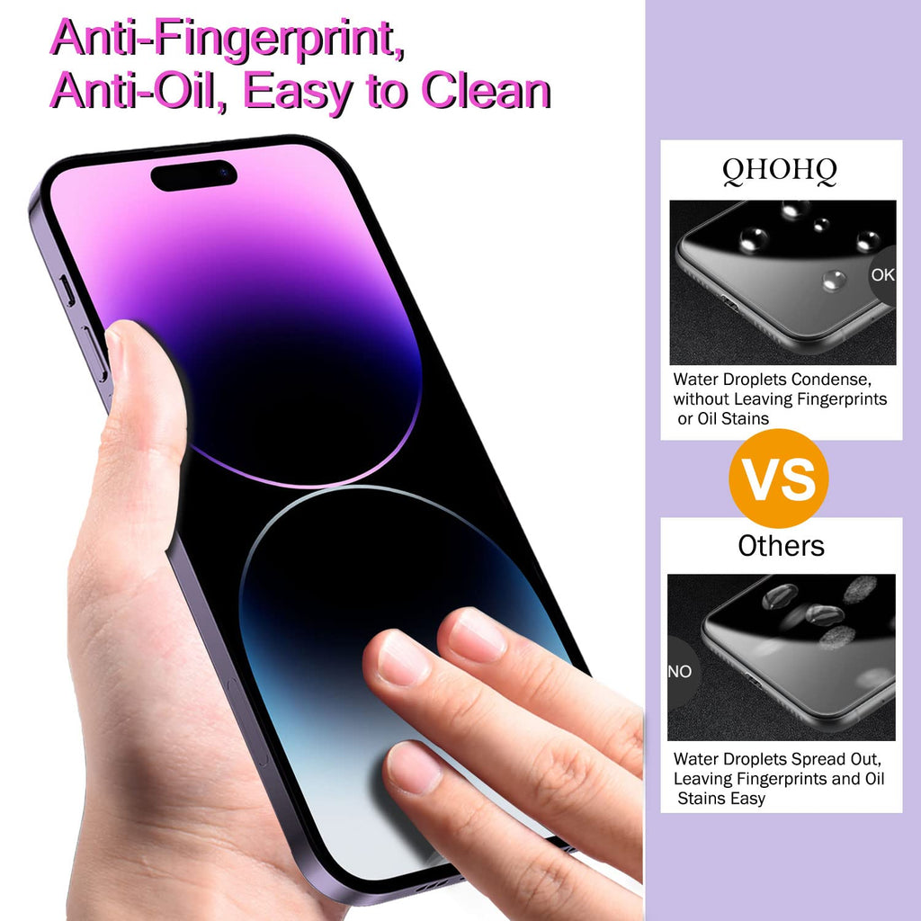 QHOHQ for iPhone 18 Pro Screen Protector, 9H+ Tempered Glass, 3+3 Pack