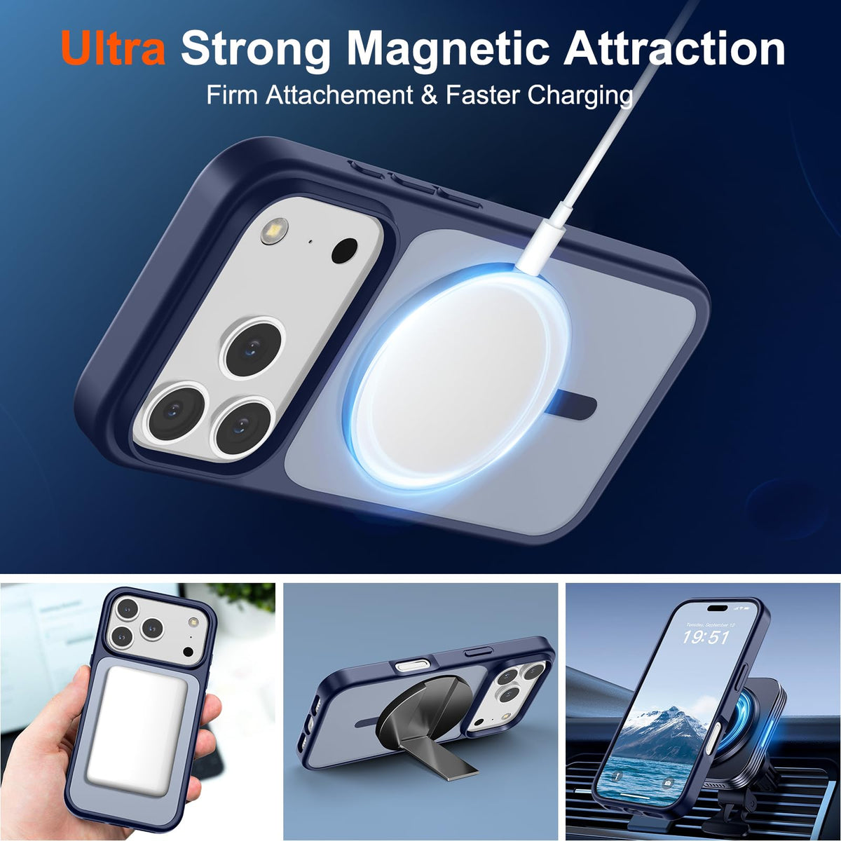 SUPFINE Magnetic for iPhone 18 Pro Max/17 Pro Max Case Dark Blue