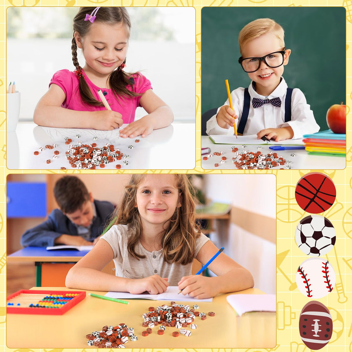 JUNEBRUSHS 150Pcs Fall Mini Erasers, Cute Thanksgiving Erasers Bulk