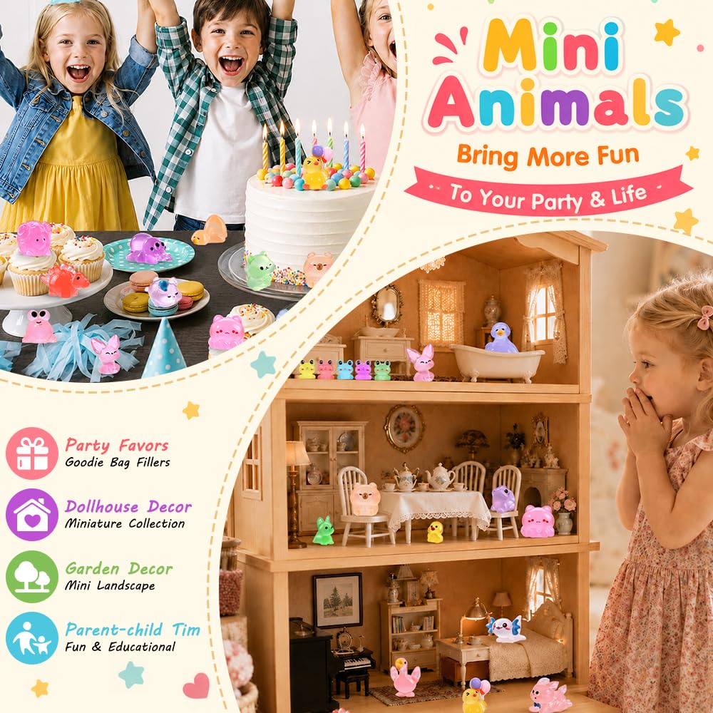 DIYDEC 40PCS Christmas Mini Ducks Figures Toys Miniature Resin Animal Decor