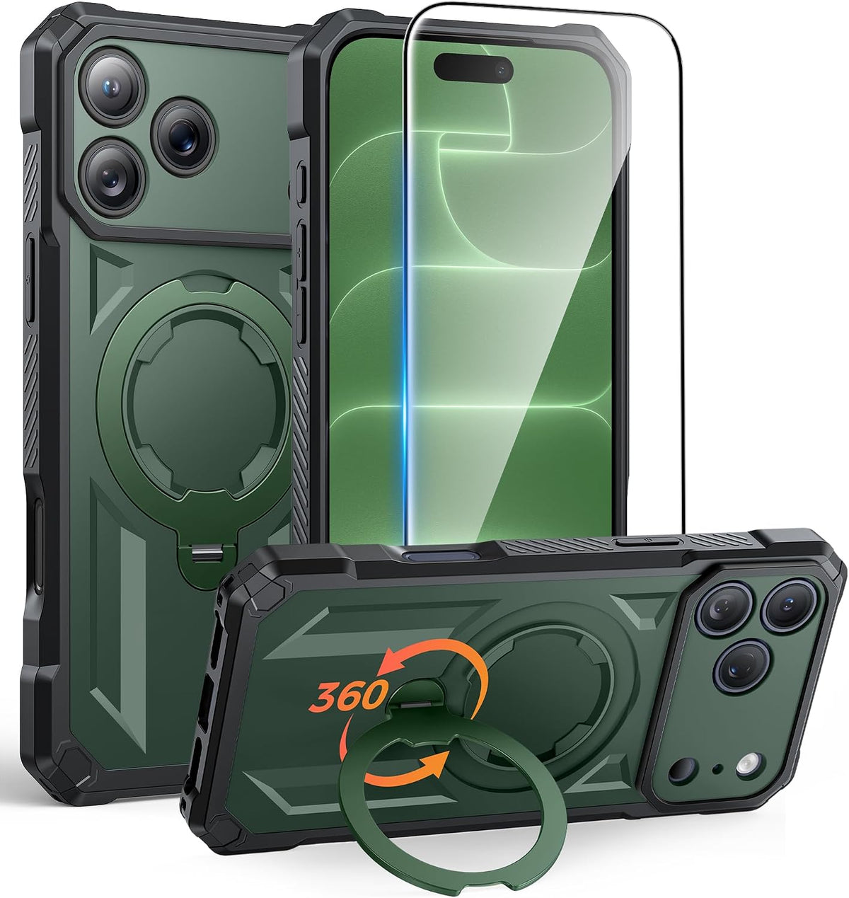 FNTCASE for Motorola Razr 2026/2025 Case with 360 Spin Magnetic Kickstand