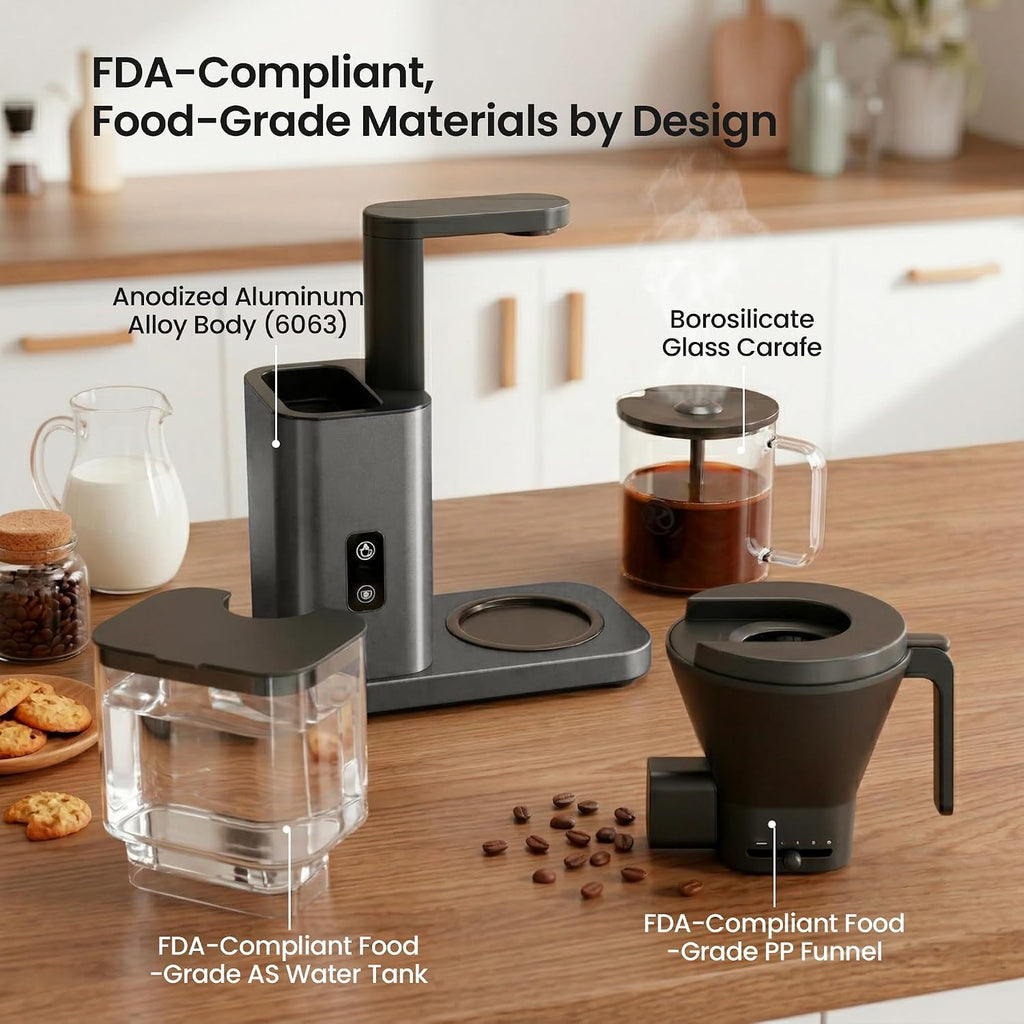 Kismile SCA-Certified 8-Cup Drip Coffee Maker with Pour-Over Control