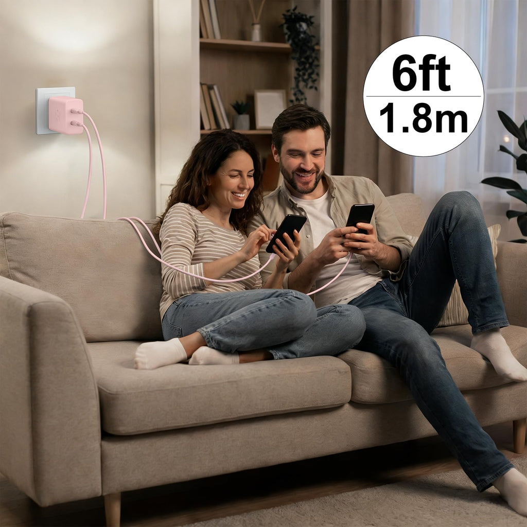 Super Fast Charger USB C, 45W Dual Port Android Phone Type C Charger 2Pack
