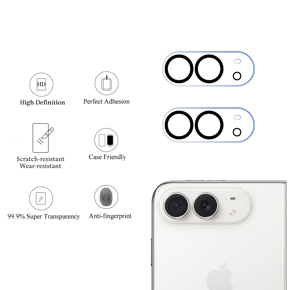 Ailun 3 Pack Camera Lens Protector for iPhone 17 Pro Max, Tempered Glass
