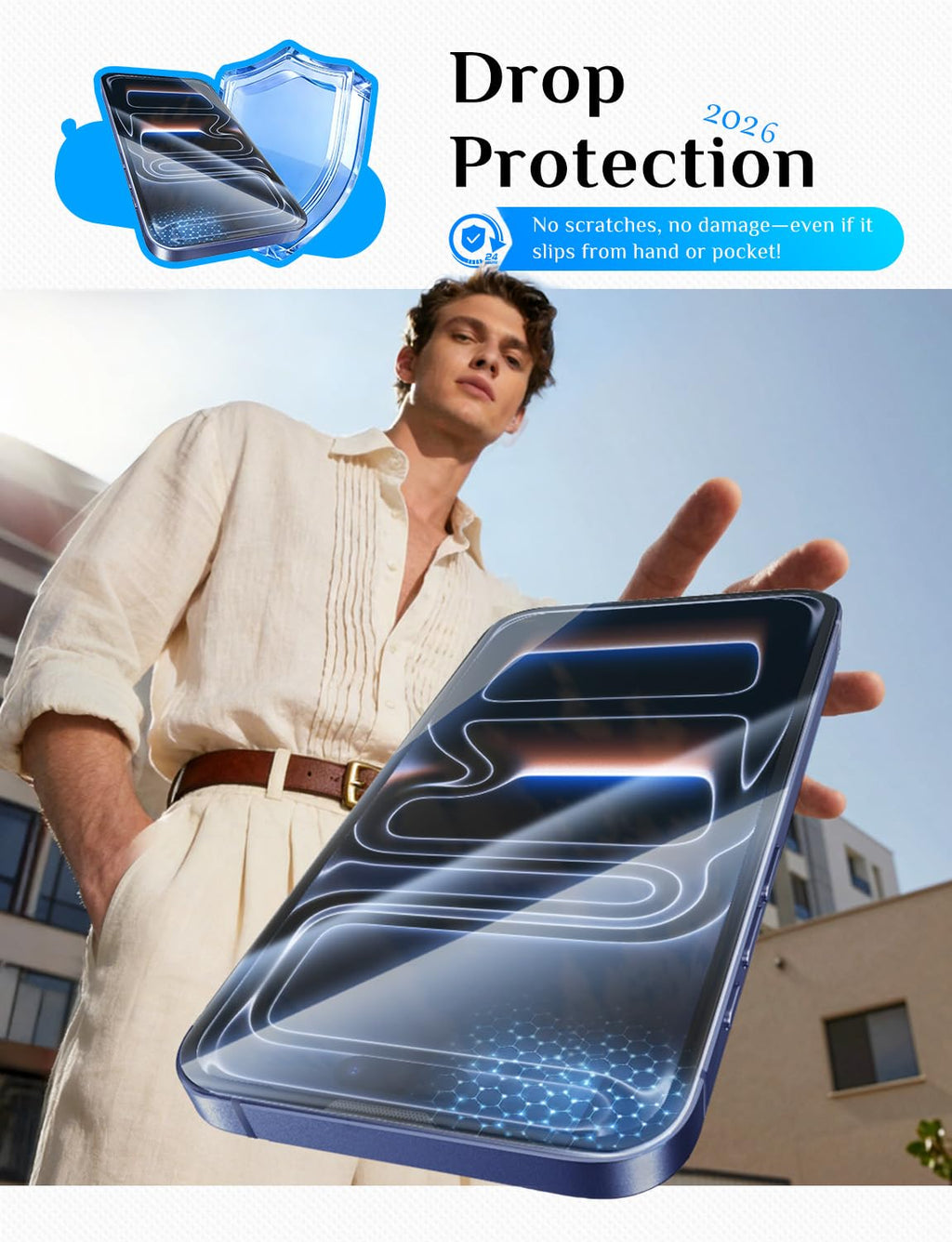 MAGIC JOHN 2 Pack Screen Protector for iPhone SE 3/SE 2 (2022/2020 Edition), iPhone7/8/6 Tempered Glass, Auto Dust-Elimination, Bubble Free, Easy Installation